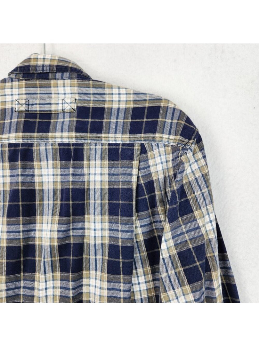 Duluth Trading Shirt Mens Small Blue Plaid Button Front Long Sleeve Cotton - Picture 9 of 9